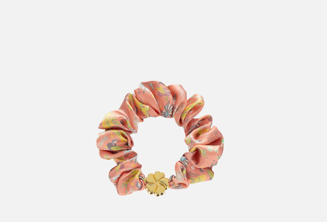 Шелковая резинка для волос  Mollen Оммаж, розово-коралловый 