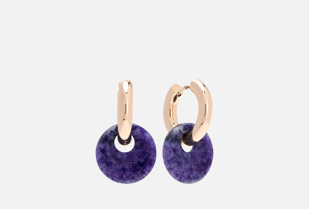 Изображение товара Серьги-кольца Unevie Damour Natural Lazurit