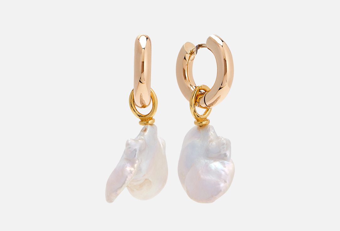 Серьги-кольца UNEVIE DAMOUR Pendant Baroque pearl 2 шт personality exaggerated imitation baroque pearl irregular shaped pearl diy material hand made earring material