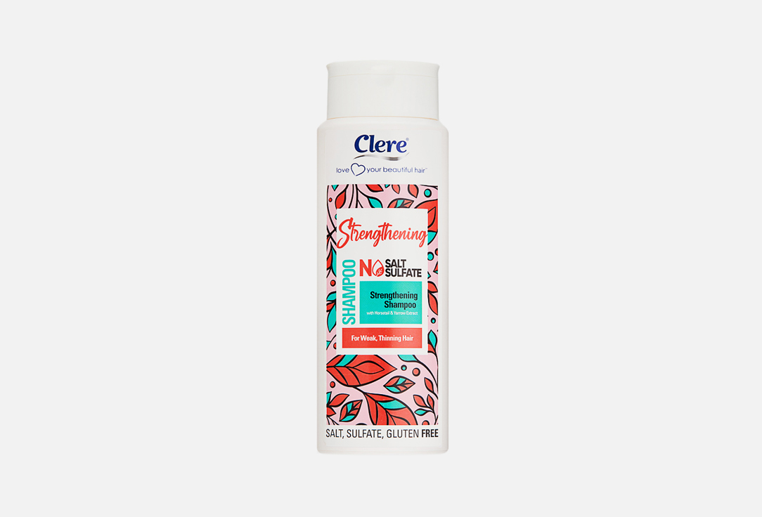 Бессульфатный укрепляющий шампунь для волос Clere Horsetail & Yarrow extract 