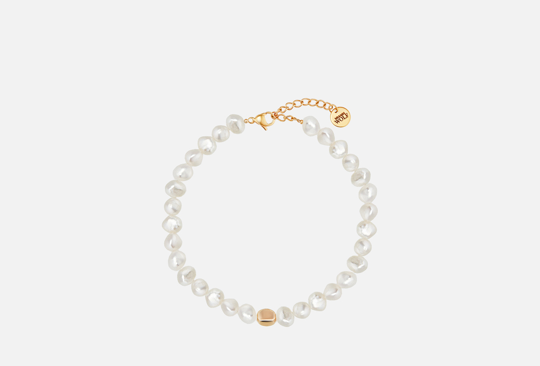 Изображение товара Браслет на ногу Mr&Mrs Wolf из белого жемчуга с золотой вставкой