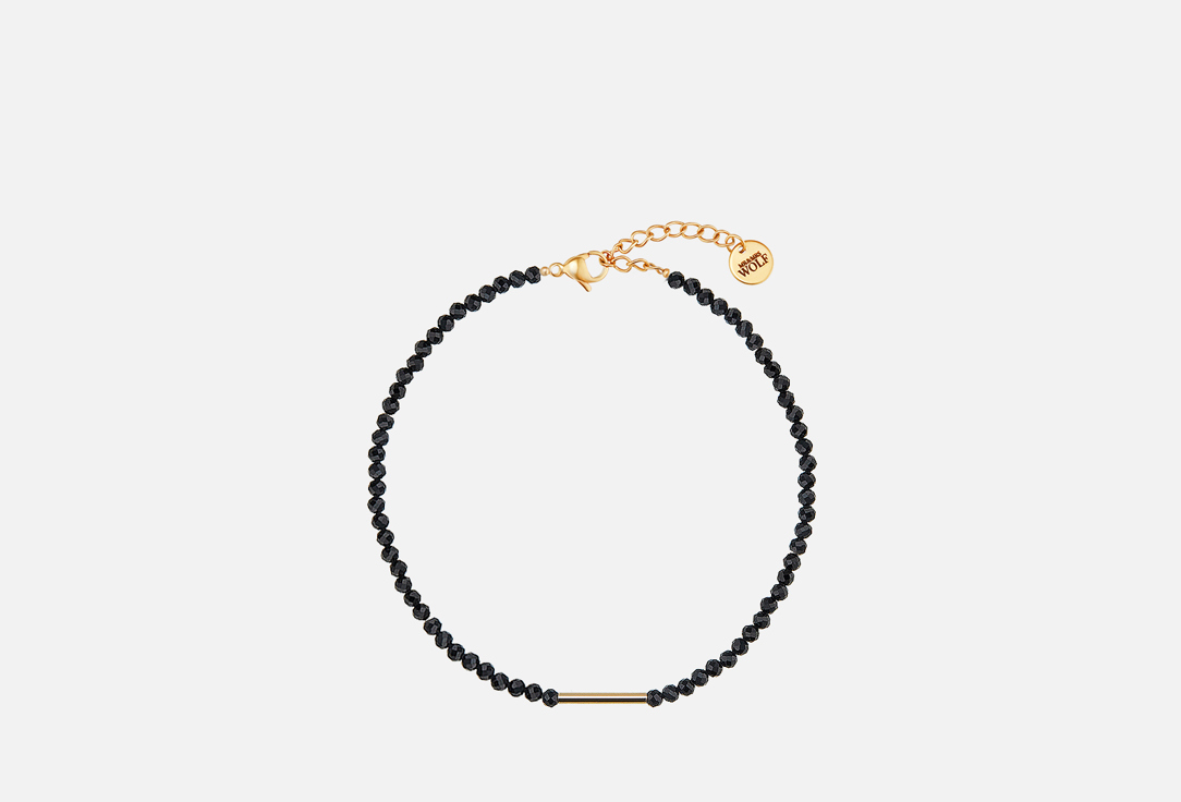 Изображение товара Браслет на ногу из черной шпинели с золотистой вставкой для женщин