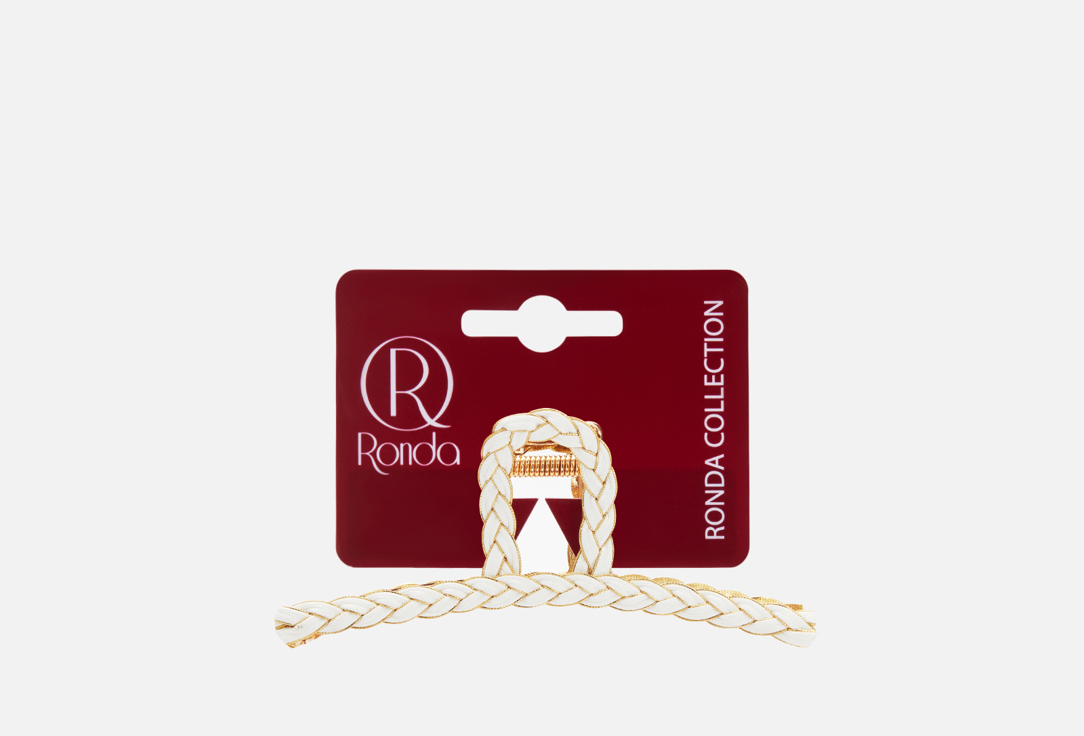 Изображение товара Заколка для волос Ronda белое кожаное плетение