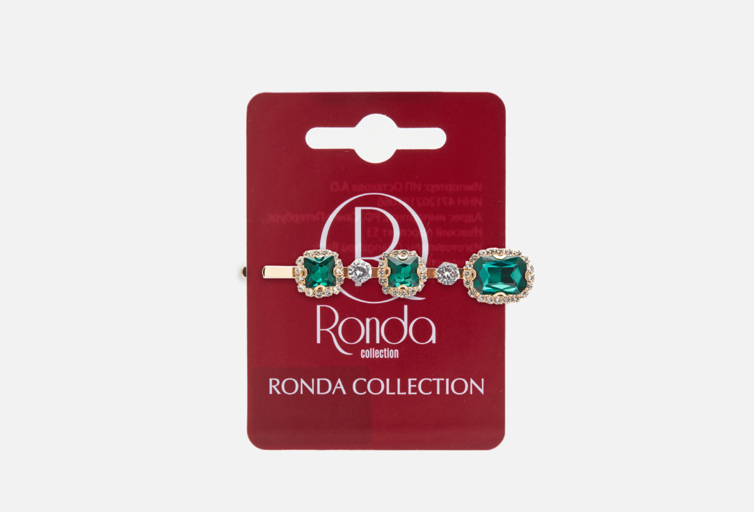Заколка-невидмка для волос RONDA Изумруд 1 шт