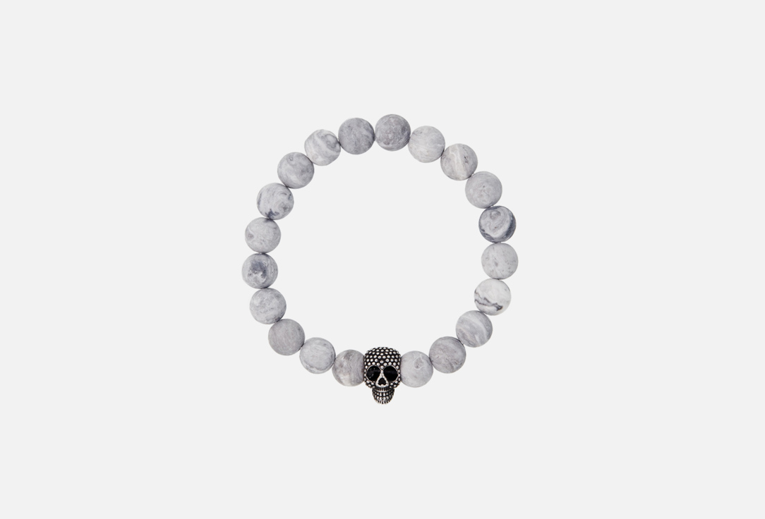 Изображение товара Мужской браслет Bluejay Skull натуральный минерал без покрытия стильный аксессуар