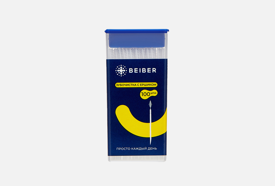 набор зубочисток с ершиком BEIBER 2 в 1 100 шт межзубные ершики beiber 2 в 1 16 шт