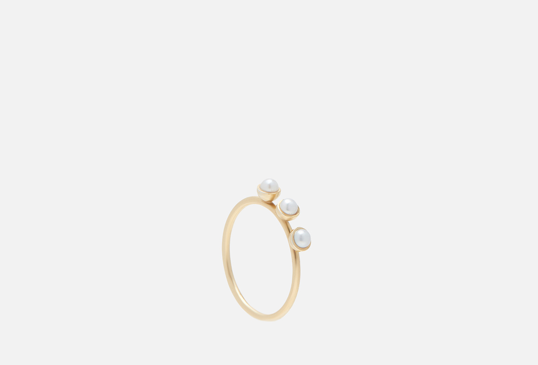 Кольцо серебряное VELICHENKO Micro with 3 white pearls gold 18 мл кольцо минимал объёмное позолота 18 размер