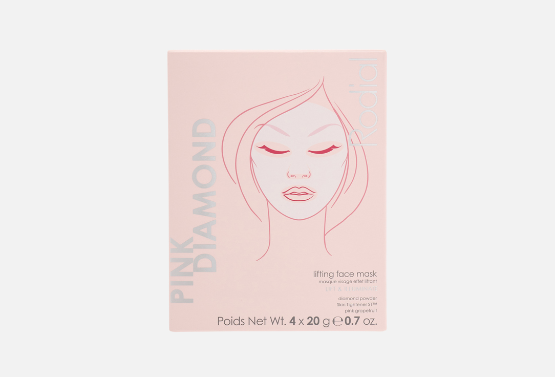 

Набор МАСОК ДЛЯ ЛИЦА С ЛИФТИНГ ЭФФЕКТОМ RODIAL, PINK DIAMOND 4 шт