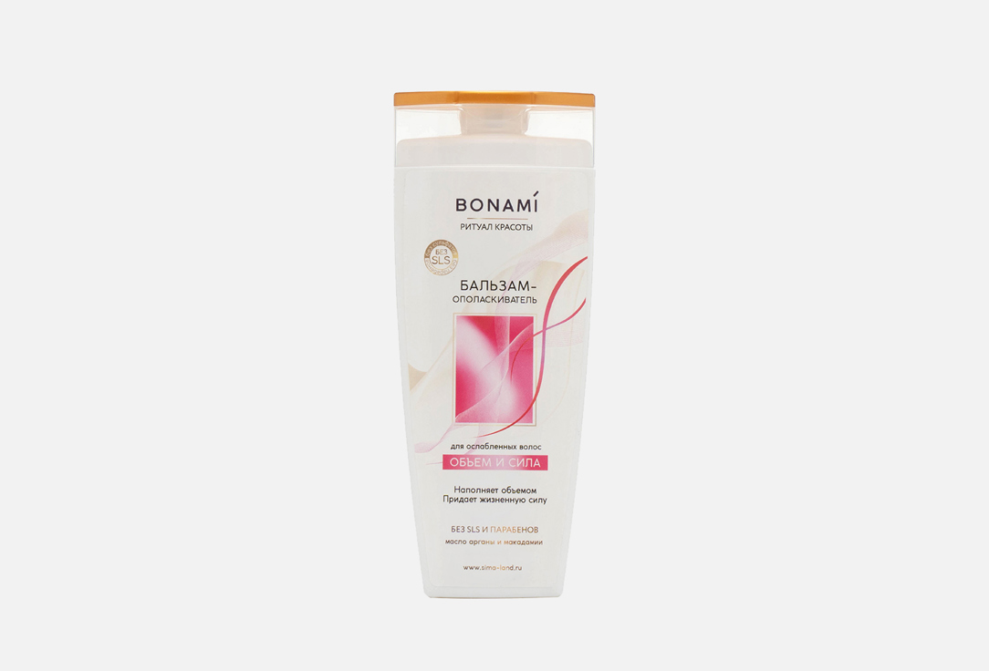 Бальзам-ополаскиватель для волос BONAMI Volume and Strength 250 мл бальзам для волос сила сибири питание и блеск с экстрактом молодой березы 250мл