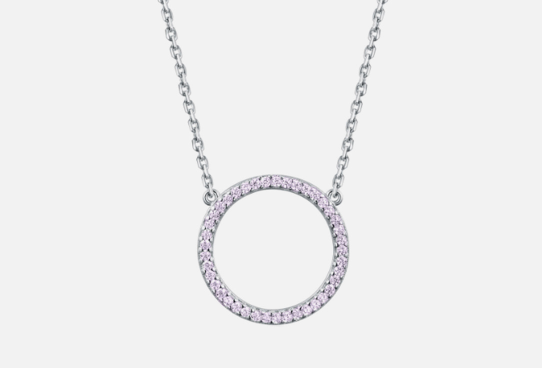 Изображение товара Колье серебряное Aura Jewelry с розовым кварцем и покрытием родирование