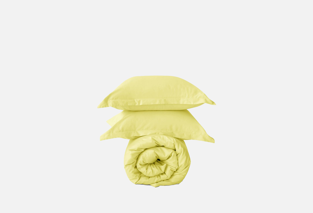 Комплект постельного белья MORФEUS Pastel Yellow полутороспальный White