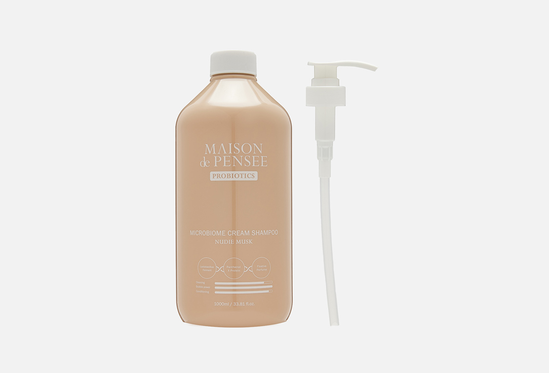 Парфюмированный шампунь для волос MAISON DE P:ENSEE Microbiome Cream Shampoo Nudie Musk 1000 мл цена и фото