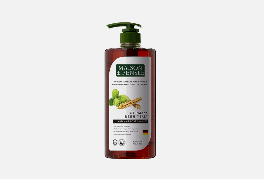 Укрепляющий шампунь для волос Maison De p:ensee Germany beer yeast anti hair loss shampoo 