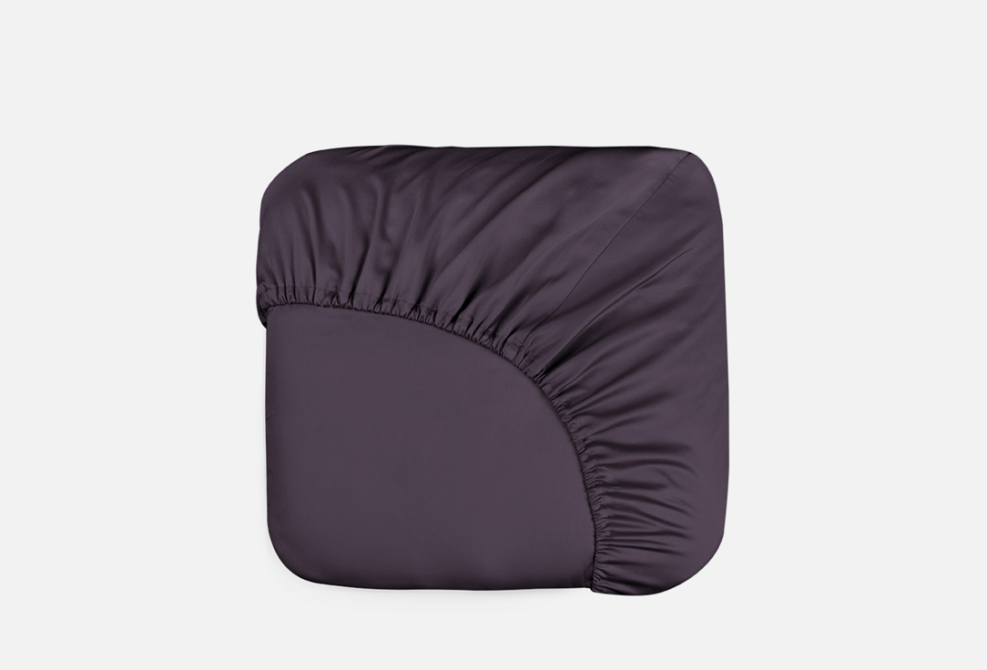 Изображение товара Простыня на резинке BELLEHOME Стефания Grape 160x200 см хлопок сатин 300ТС