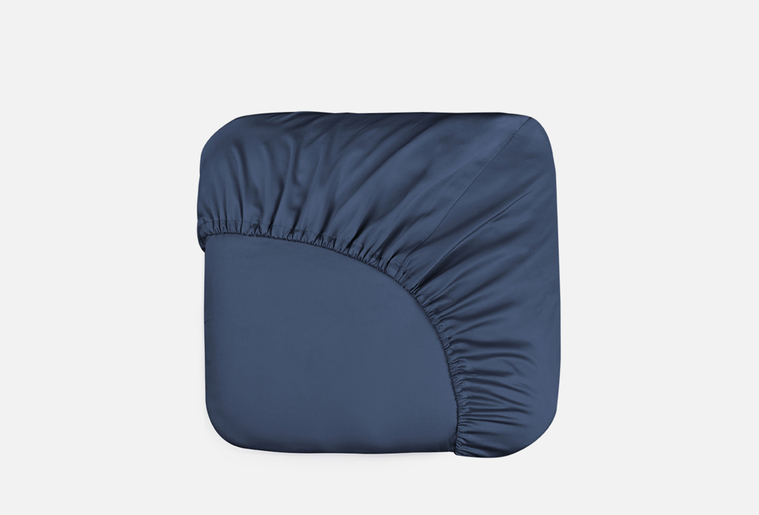 Изображение товара Простыня на резинке BELLEHOME Стефания Indigo 180x200 см хлопок сатин высокая плотность