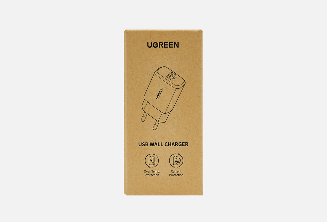 Сетевое зарядное устройство UGREEN USB A 10W черный 1 шт комплект 2 штук зарядное устройство сетевое 1usb 10вт accesstyle copper 10wu white бел