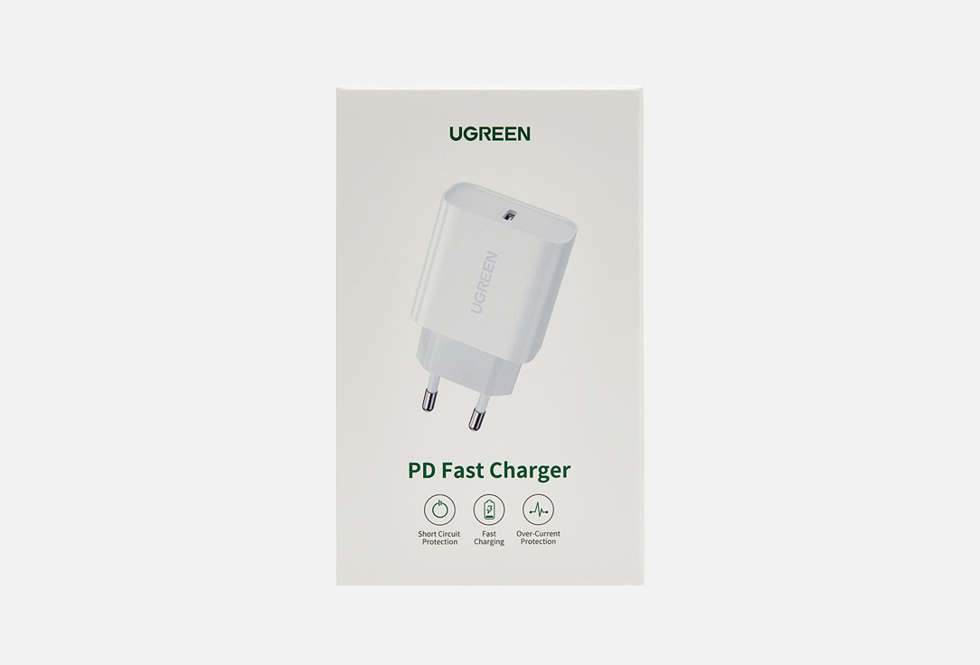 Сетевое зарядное устройство UGREEN USB C 20W PD белый 1 шт цена и фото