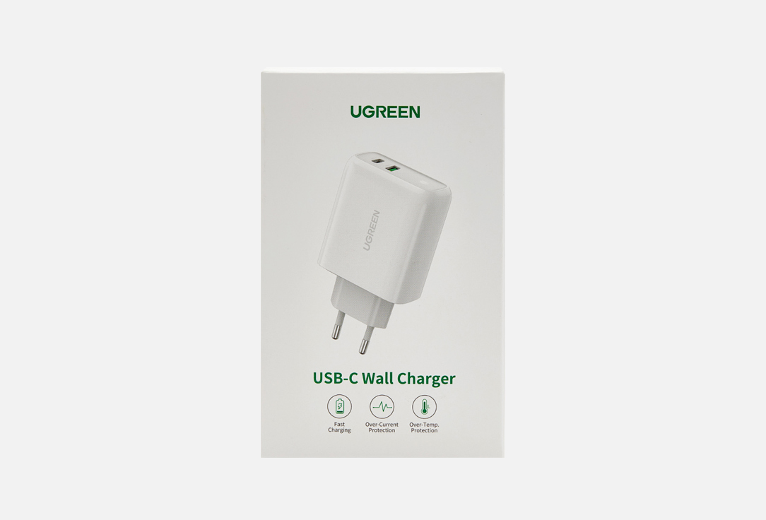 цена Сетевое зарядное устройство UGREEN USB A and USB C 36W Wall Charger белый 1 шт