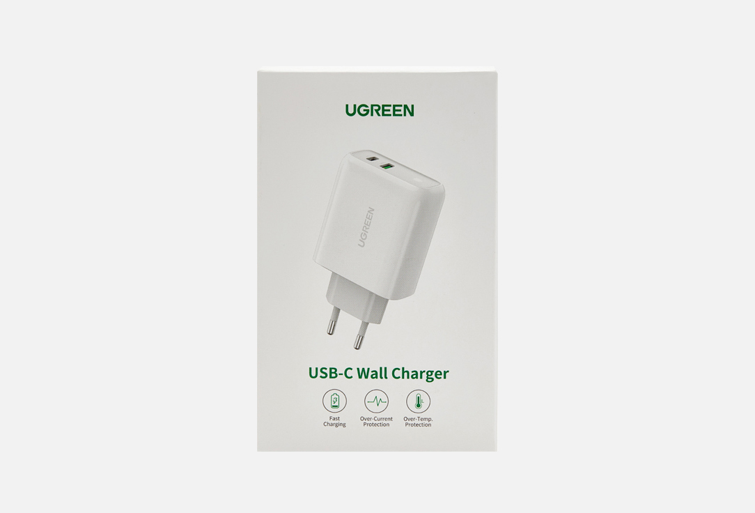 

Сетевое зарядное устройство UGREEN, USB A and USB C 36W Wall Charger белый 1 шт