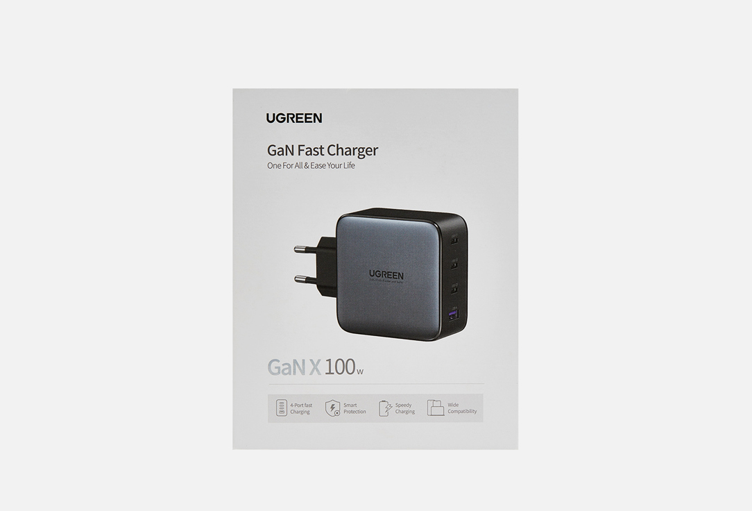 Сетевое зарядное устройство UGREEN USB A and 3 USB C 100W GaN Tech Fast Charger 1 шт фотографии