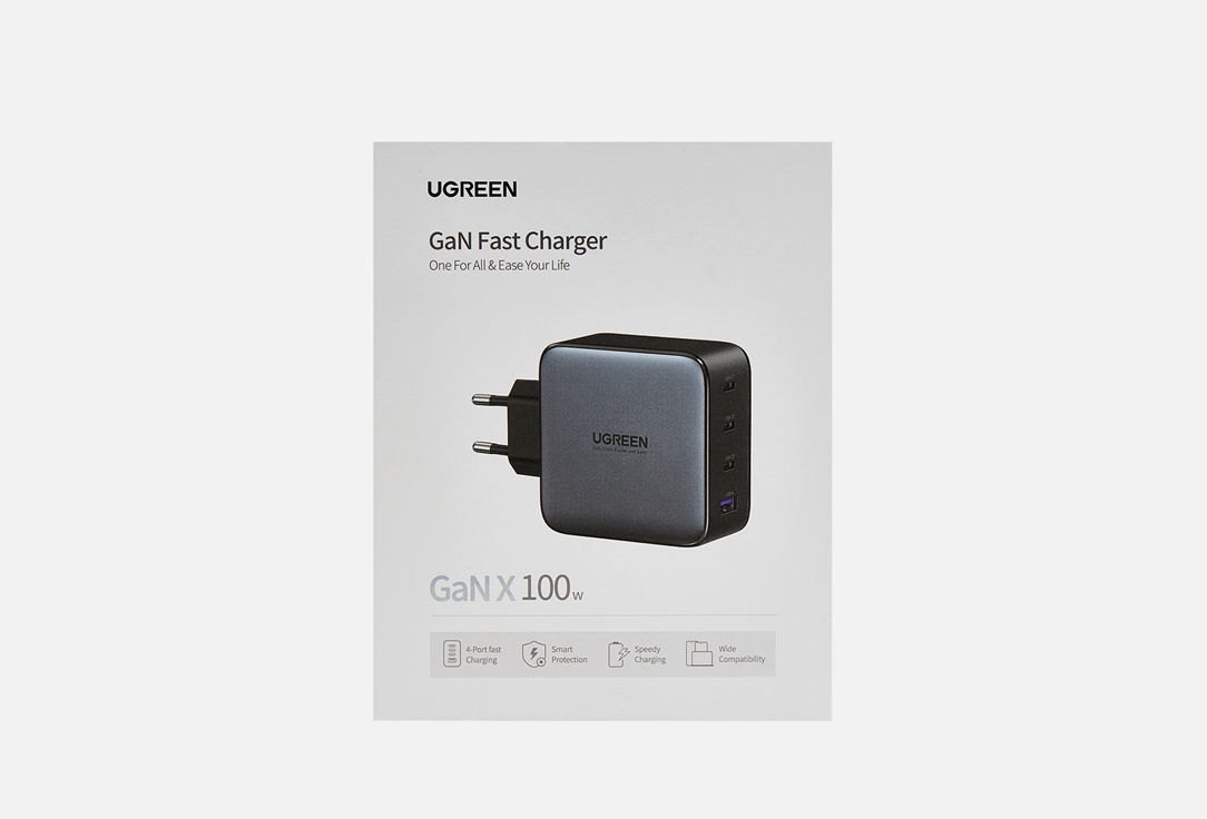 Сетевое зарядное устройство UGREEN USB A and 3 USB C 100W GaN Tech Fast Charger 1 шт сетевое зарядное устройство ugreen cd137 60450 white