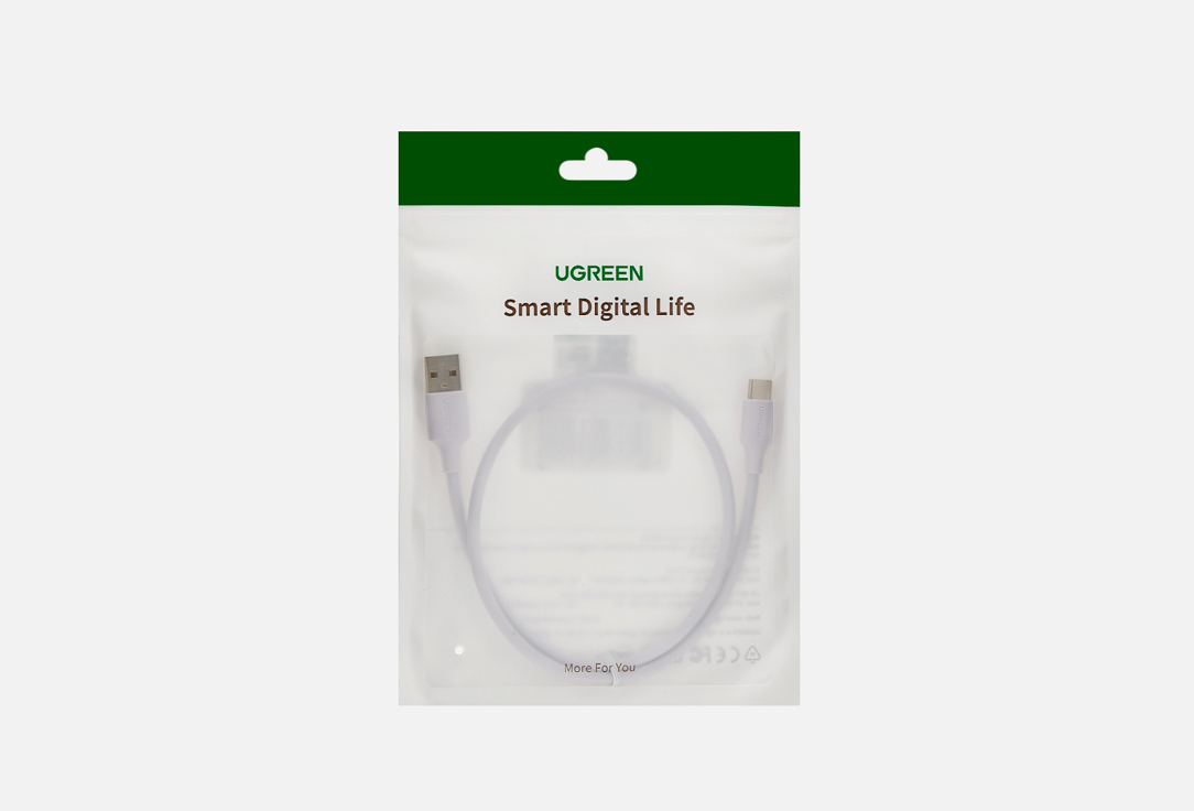 цена Кабель UGREEN USB A Male - USB C Male белый 1 шт