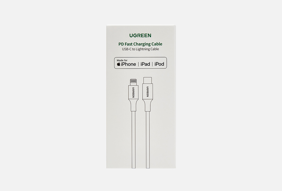 

Кабель UGREEN, USB C - Lightning MFI белый 1 шт