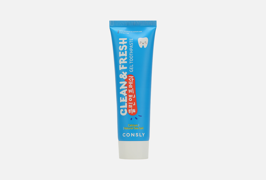 Зубная паста CONSLY Clean&Fresh Calcium & Natural Sea Salt Remineralizing Gel Toothpaste 105 г гелевая зубная паста с экстрактами гинкго билоба и морских водорослей consly clean
