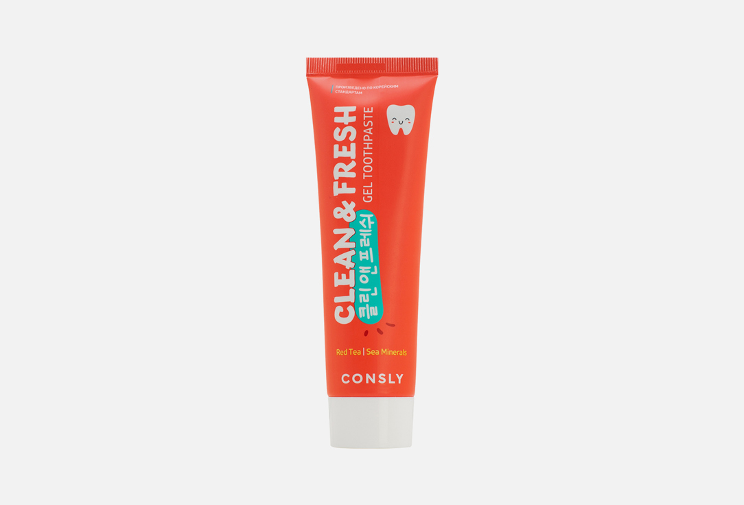 Зубная паста CONSLY Clean&Fresh Red Tea & Sea Minerals Gel Toothpaste 105 г гелевая зубная паста с бамбуковым углем и перечной мятой consly clean