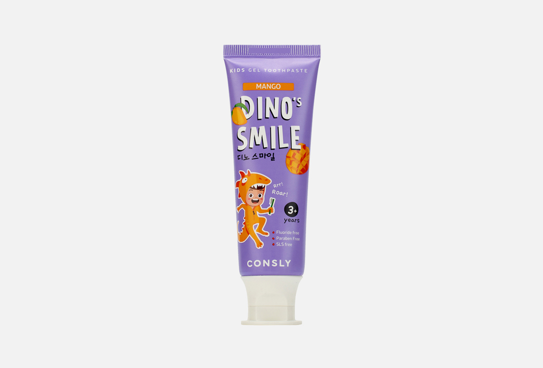 детская гелевая зубная паста consly dino s smile c ксилитом и вкусом манго 60 г Детская зубная паста CONSLY DINO's SMILE Kids Gel Toothpaste 60 г