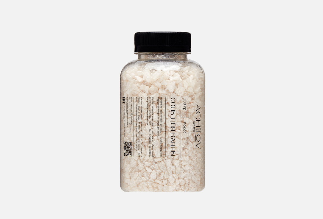 Соль для ванны ACHILOV Кокос 300 г соль для ванны achilov пудра и шелк 300 г