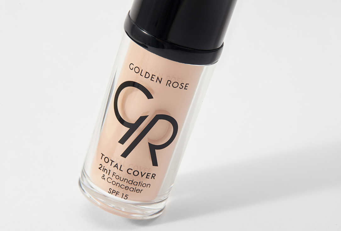 Крем для лица тональный корректор SPF15  Golden Rose TOTAL COVER 2in1 FOUNDATION & CONCEALER 01