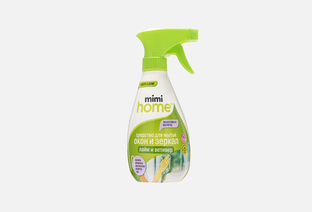 Средство для мытья окон и зеркал MIMIHOME Лайм и ветивер 370 мл средства для уборки mimi home средство для мытья окон и зеркал лайм и ветивер