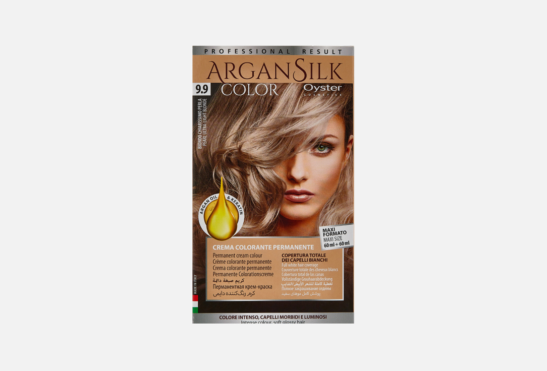 Изображение товара Перманентная крем-краска для волос Oyster ARGAN SILK COLOR 120 г, стойкое окрашивание