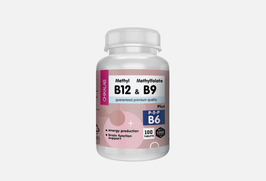 БАД CHIKALAB Витамин В6 +В9 +В12 100 шт бад для поддержки иммунитета doppelherz витамины в1 в6 в9 в12 магний в таблетках 30 шт