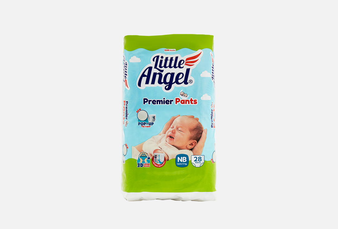 трусики-подгузники LITTLE ANGEL PREMIER Premier, 0/NB 0-3 кг 28 шт little angel ванночка little angel start 35 л голубой