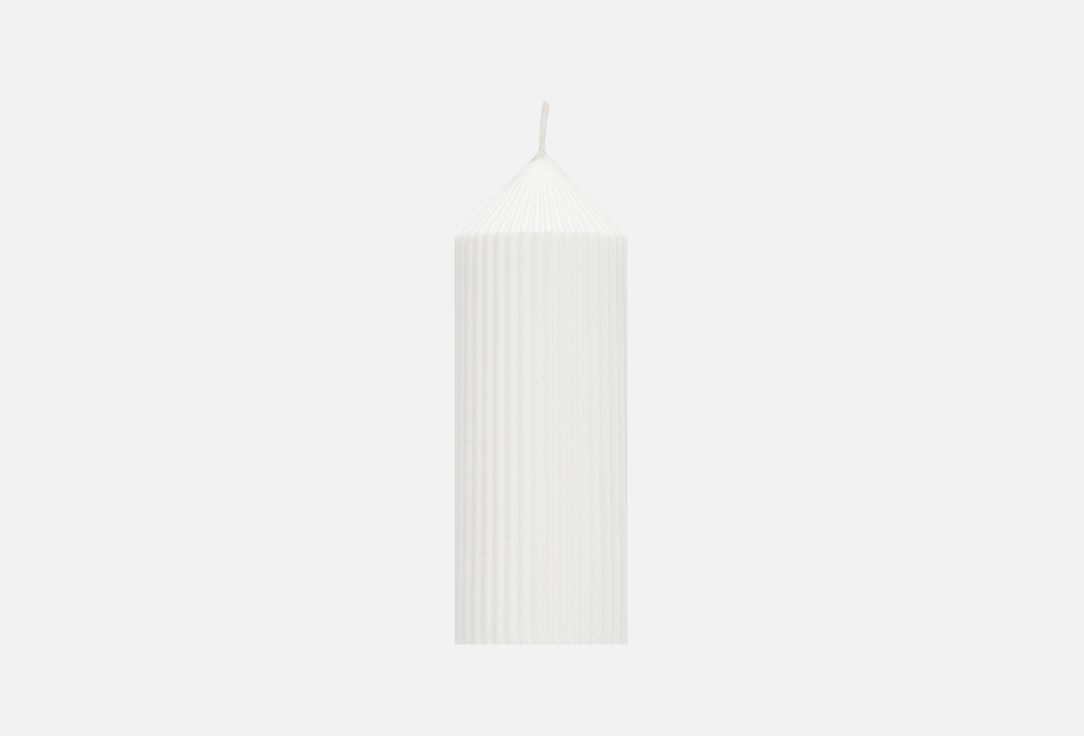 цена Декоративная свеча VENEW Columns Lines white 185 г