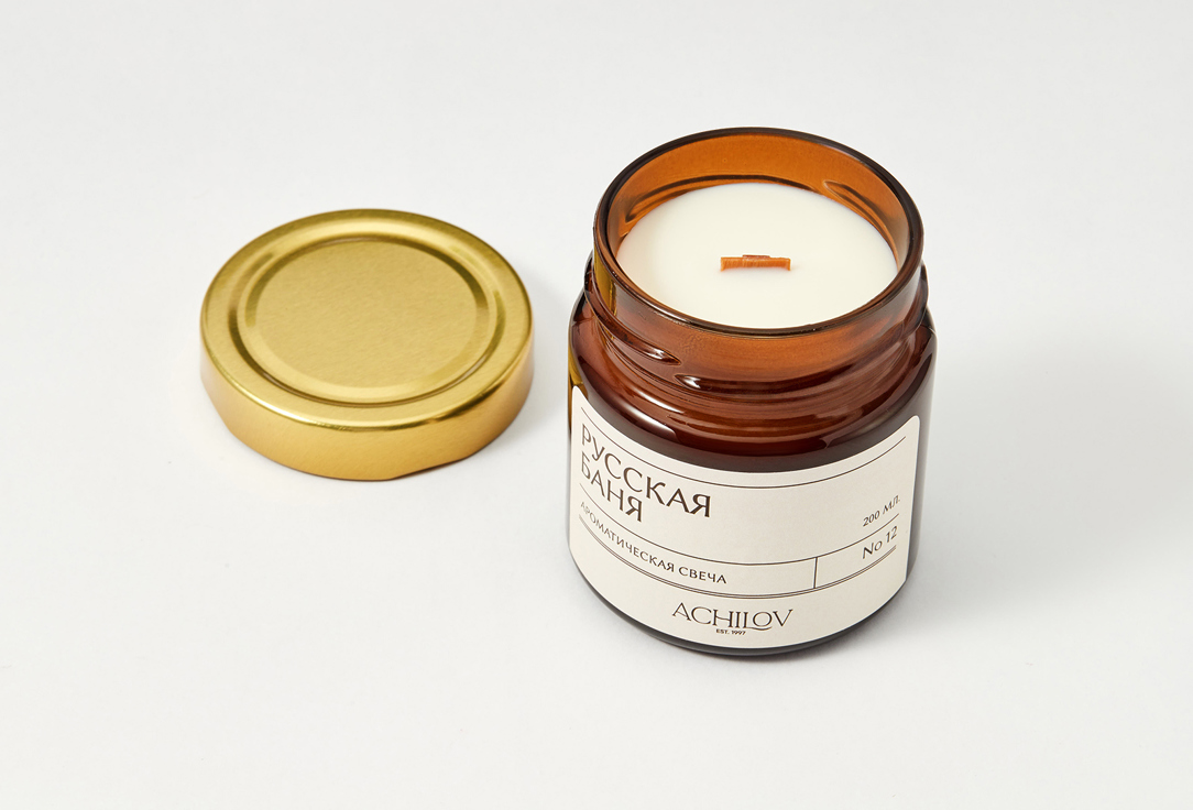 

Ароматическая свеча ACHILOV, Белый, Чистый хлопок 200 мл