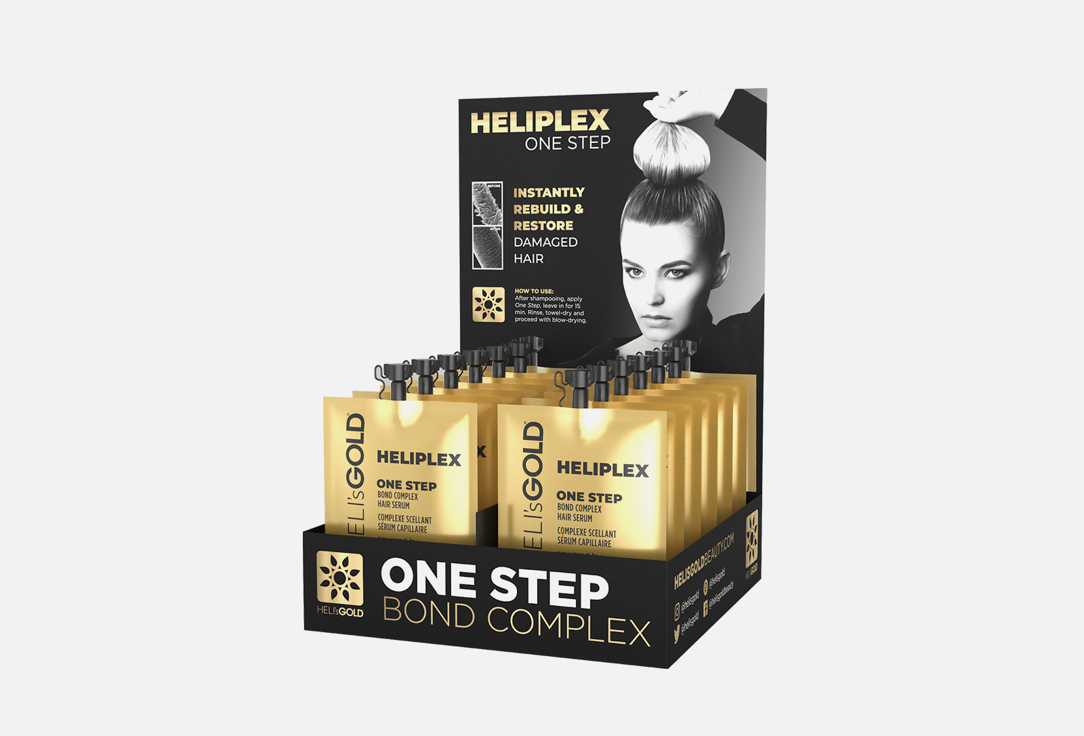 Cыворотка для мгновенного восстановления волос HELIS GOLD Heliplex 12 шт шампунь для мгновенного восстановления волос helis gold heliplex 300мл