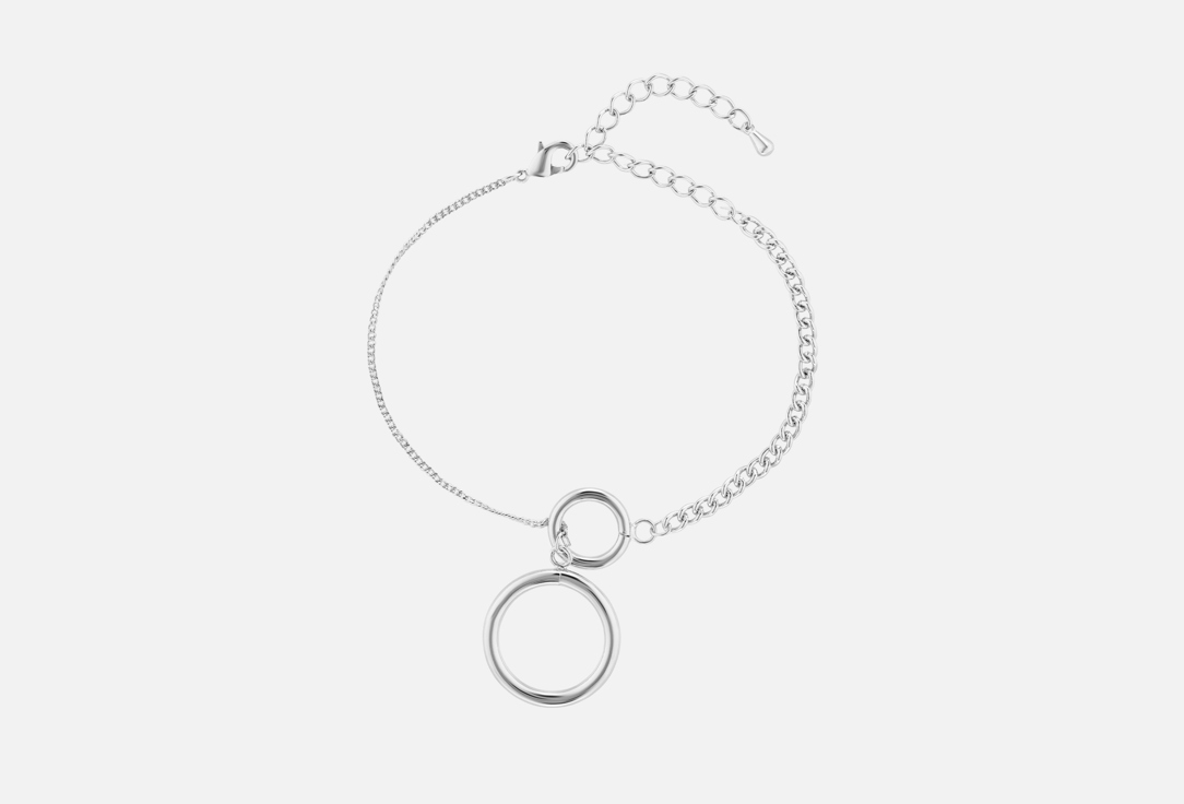 Серебристый с двумя кольцами большим и малым 1 шт 3899₽