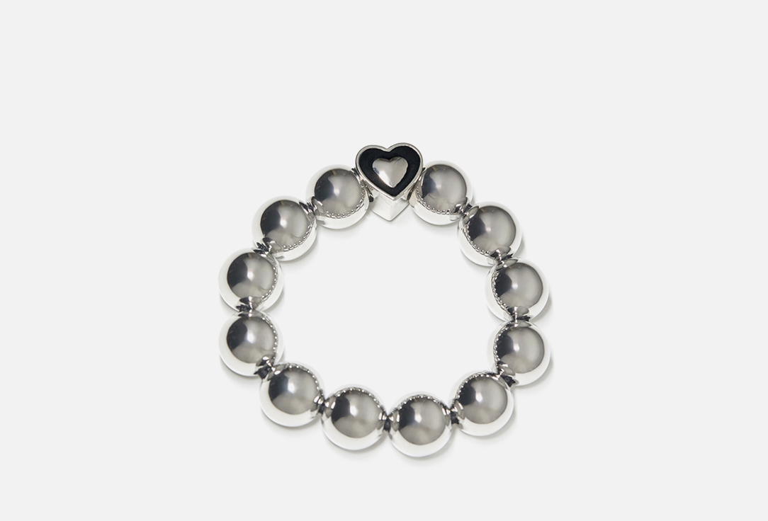 Изображение товара Браслет Free Form Jewelry серебристый крупные шарики сердечко