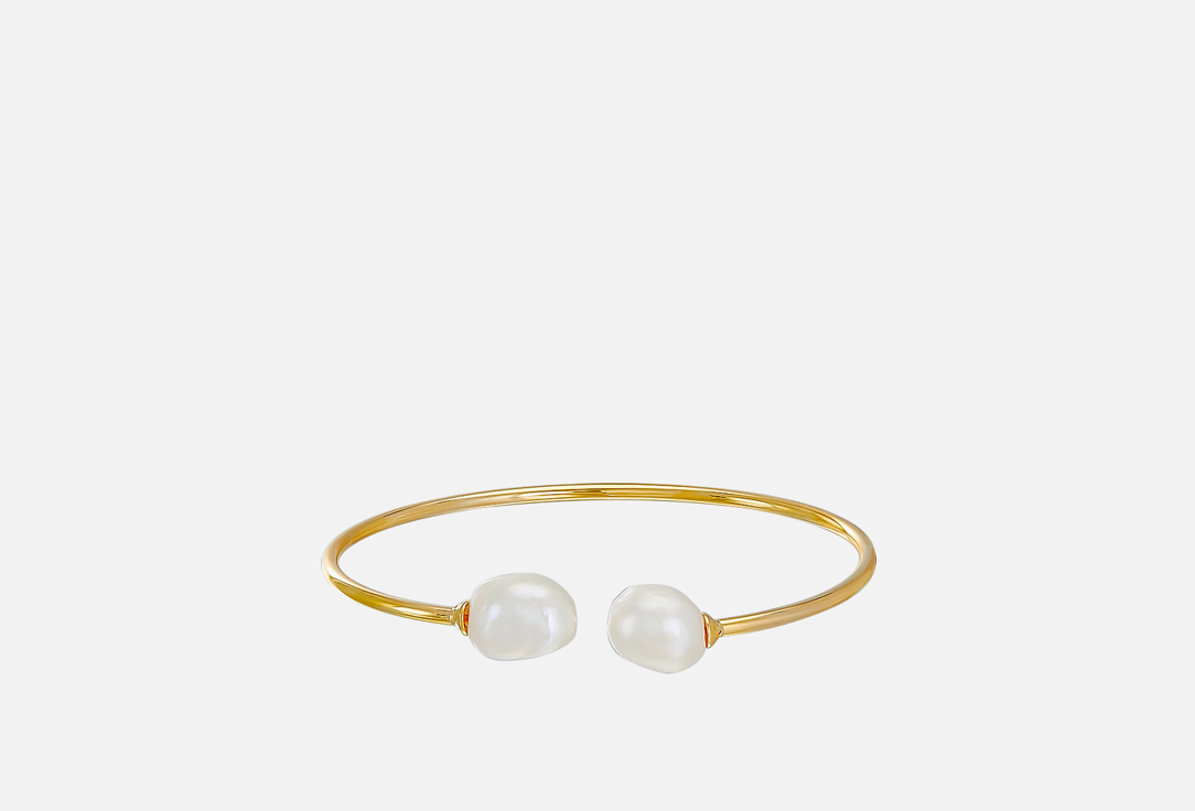 Изображение товара Золотистый браслет с ассиметричными жемчужинами из ювелирного сплава