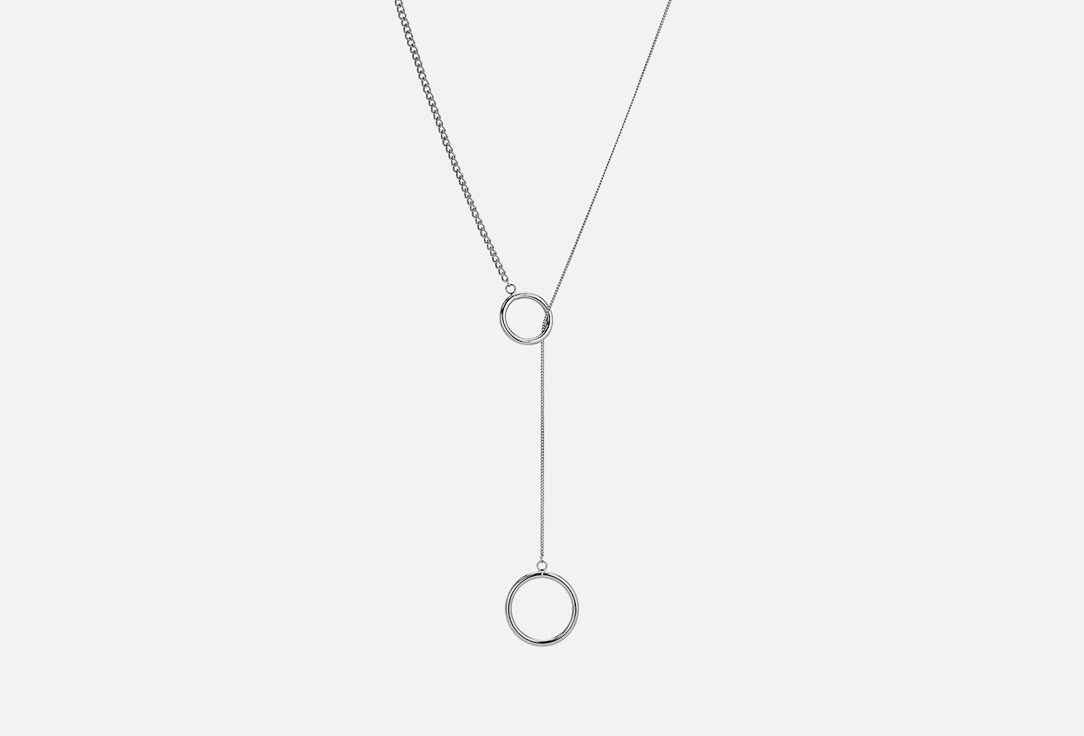 Изображение товара Колье Free Form Jewelry серебристое с двумя кольцами
