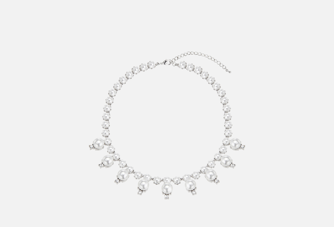 Изображение товара Колье Free Form Jewelry серебристое светлое с жемчугом