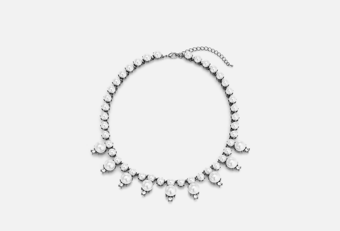 Изображение товара Колье Free Form Jewelry серебристое темное с жемчугом