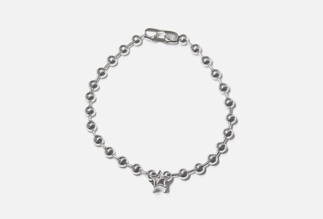 

Колье FREE FORM JEWELRY, Серебристое крупные шарики серебристая звезда 1 шт