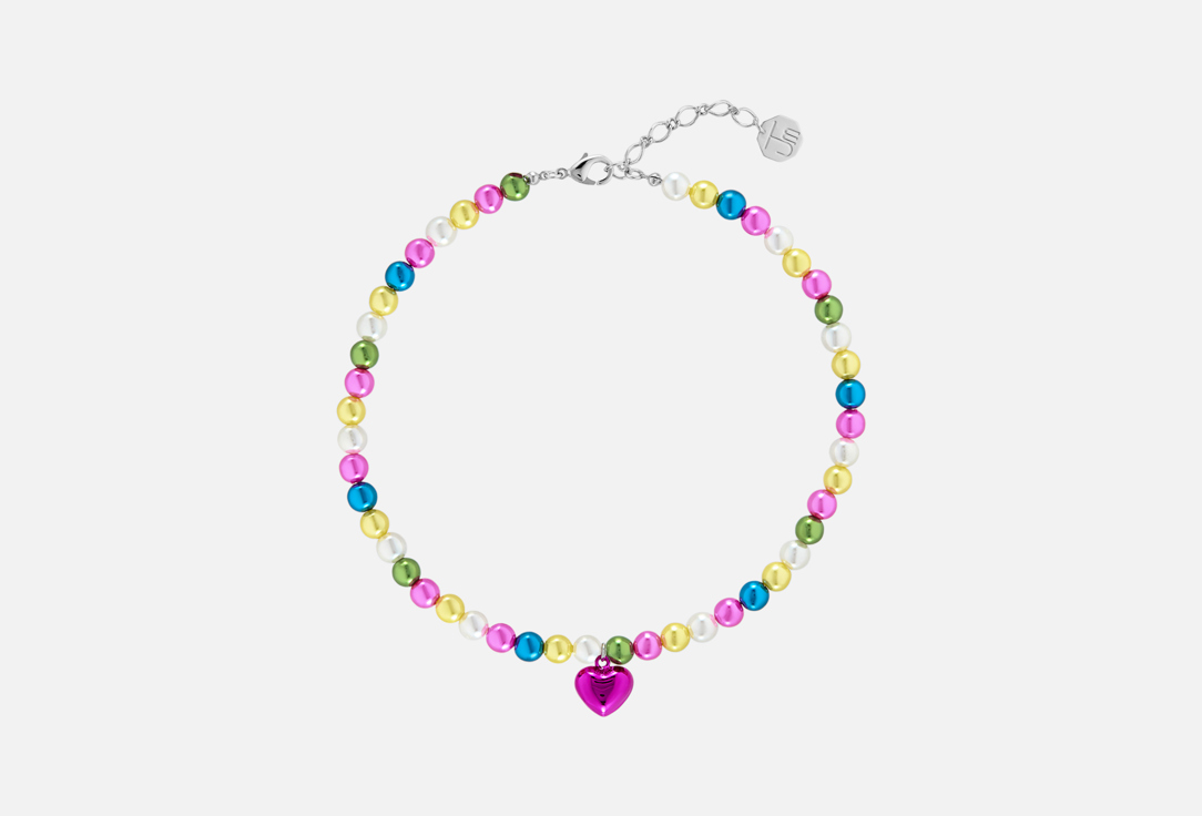 

Колье FREE FORM JEWELRY, Из разноцветного пластика с сердечком фукси 1 шт