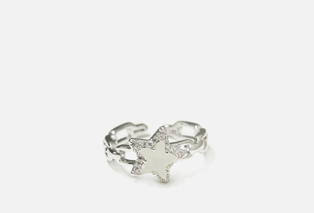 

Кольцо FREE FORM JEWELRY, Серебристое со звездочкой 1 шт