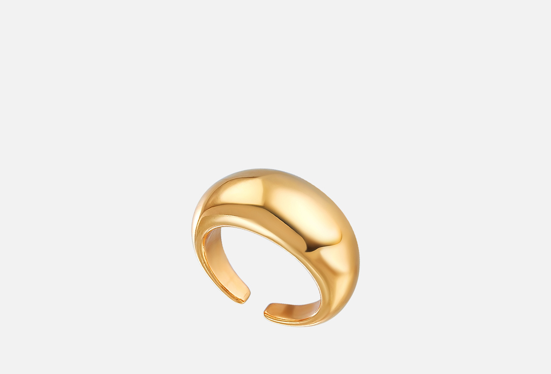 Изображение товара Золотистое широкое дутое кольцо из латуни для женщин Бесплатная доставка