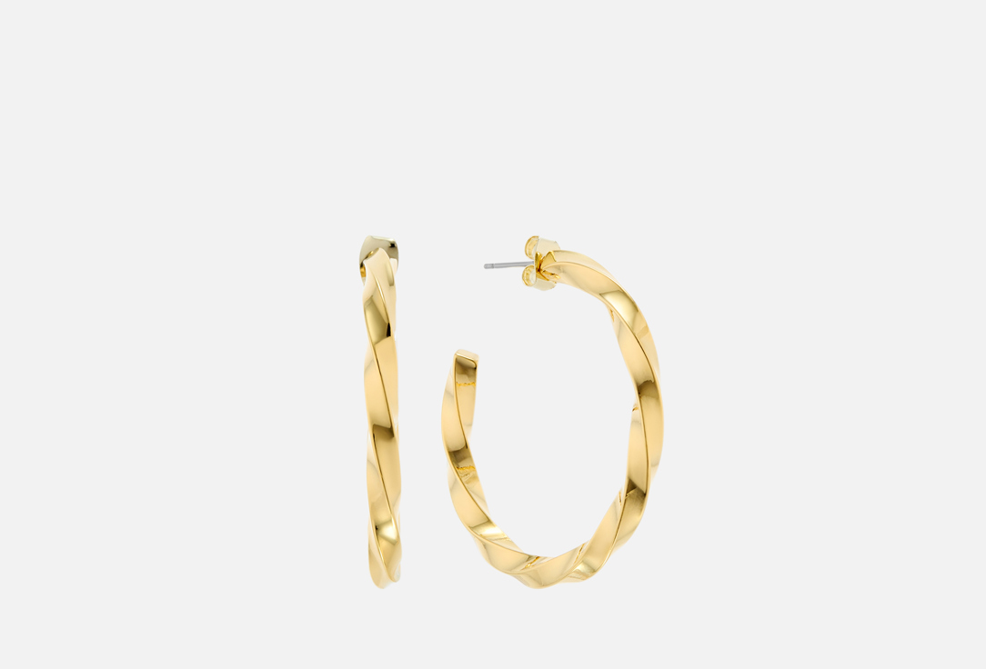 

Серьги FREE FORM JEWELRY, Золотистые незавершенные перевитые кольца 2 шт